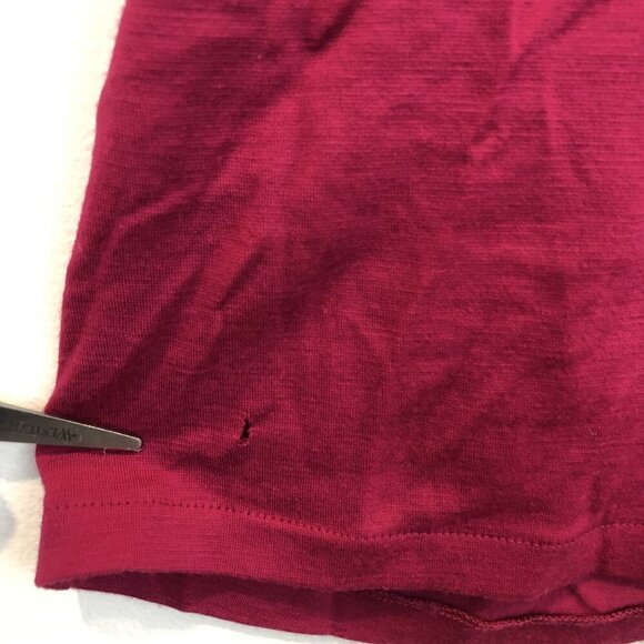 Lafayette 148 New York Ruched Front Short Sleeve Knit Wool Top Size L Flaw - Picture 9 of 11